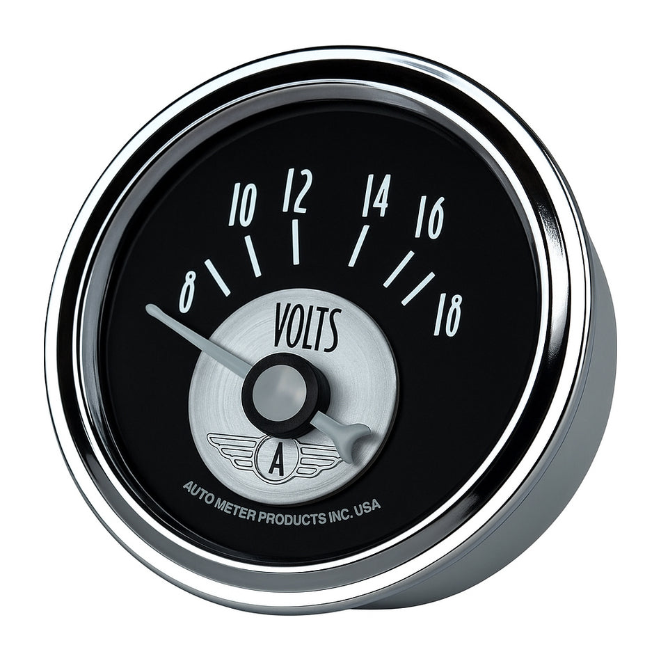 Flowburn Black Face Voltmeter Gauge – 8 to 18 Volts