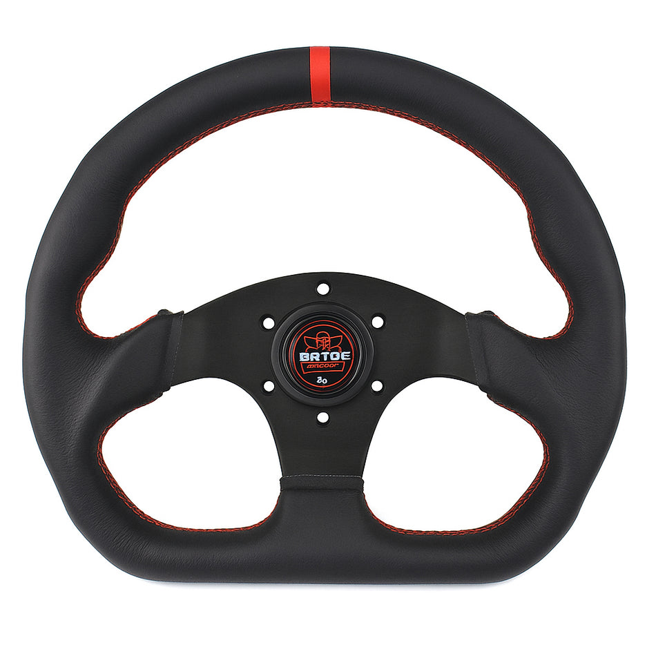 AxisRide Racing Steering Wheel – Black Leather with Stitching