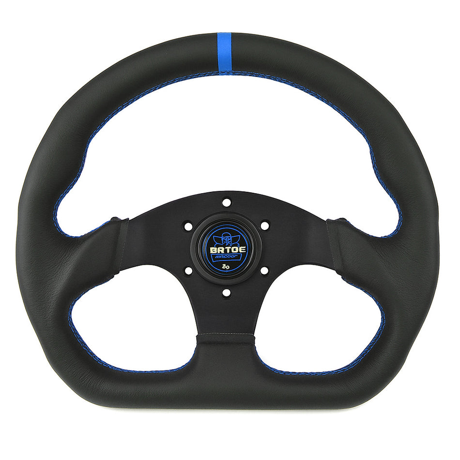 AxisRide Racing Steering Wheel – Black Leather with Stitching