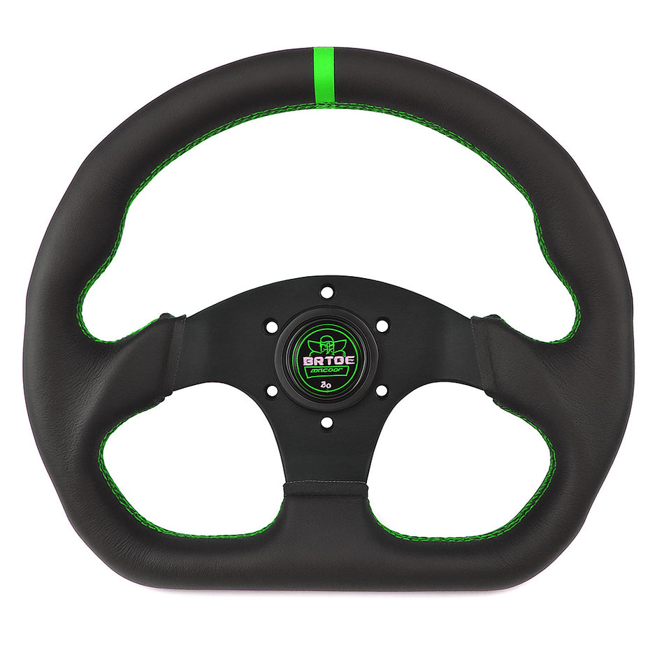 AxisRide Racing Steering Wheel – Black Leather with Stitching