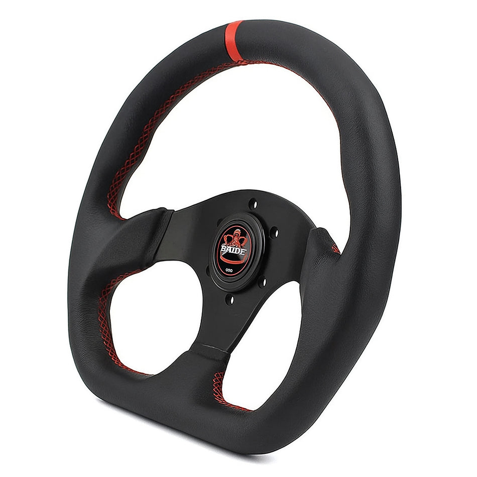 AxisRide Racing Steering Wheel – Black Leather with Stitching