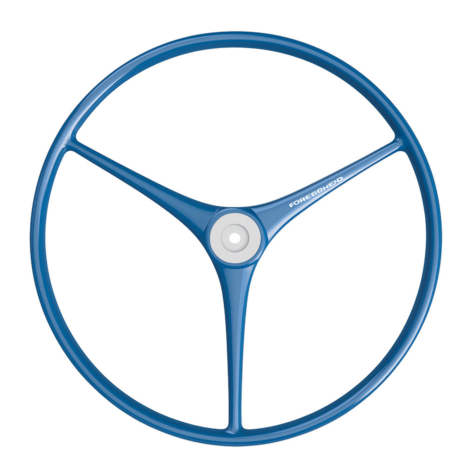 Revtrail Classic 3-Spoke Steering Wheel – Blue Aluminum Finish