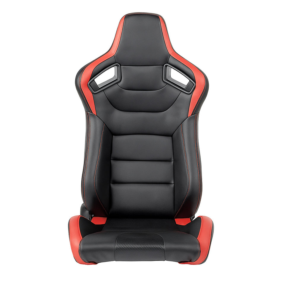 AxisRide Sport Racing Seat – Black with Red Accents