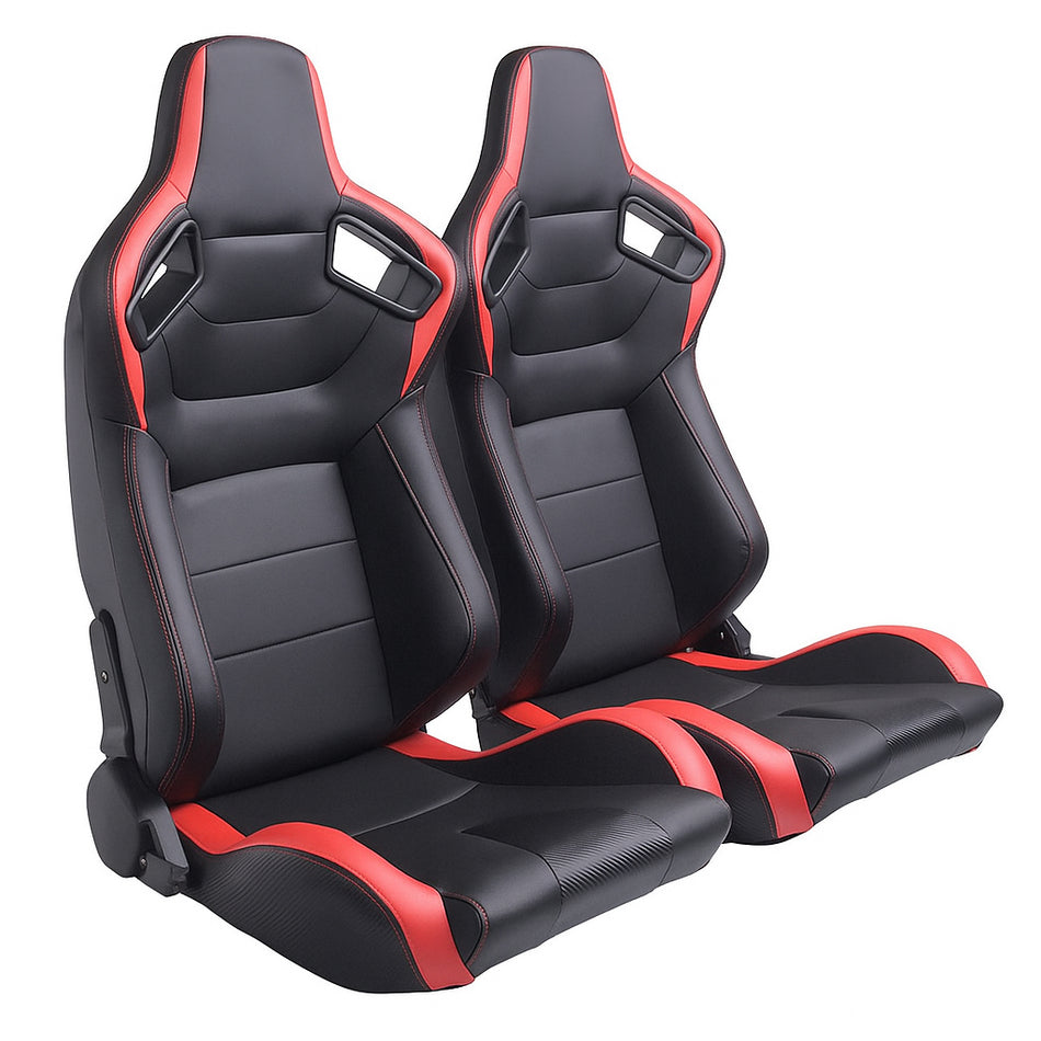 AxisRide Sport Racing Seat – Black with Red Accents