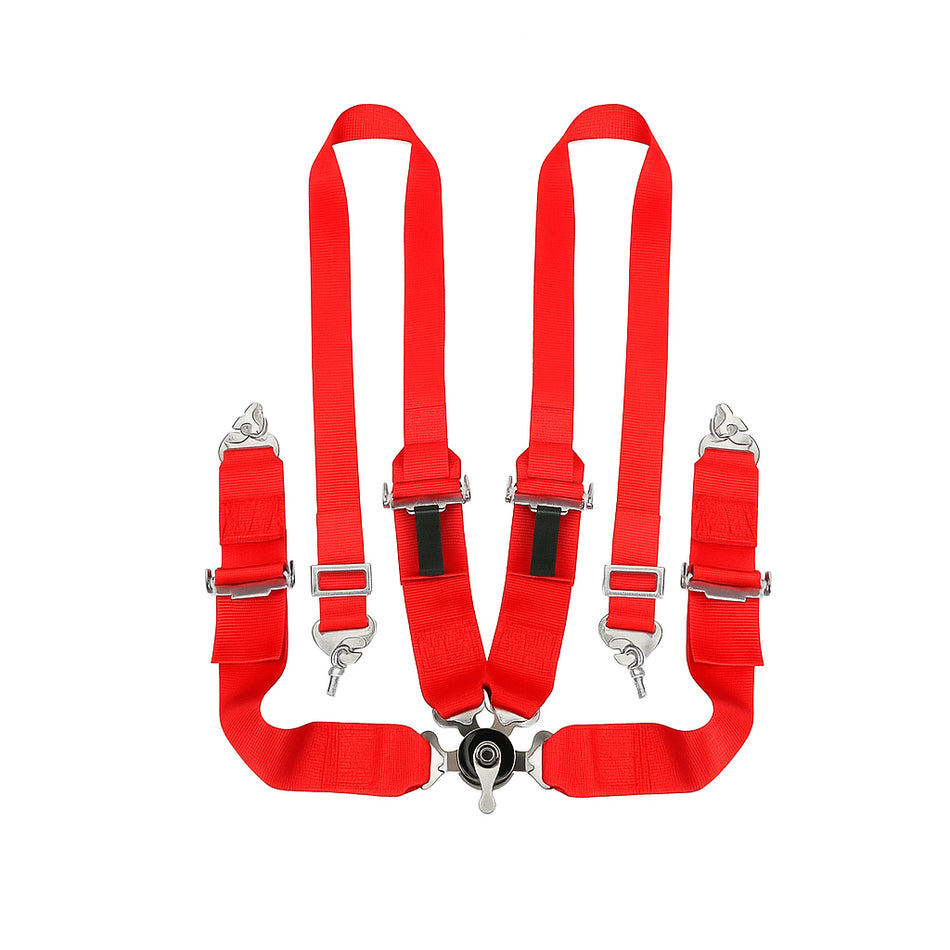 Airmaxx 4-Point Racing Harness – Red Nylon with Quick Release