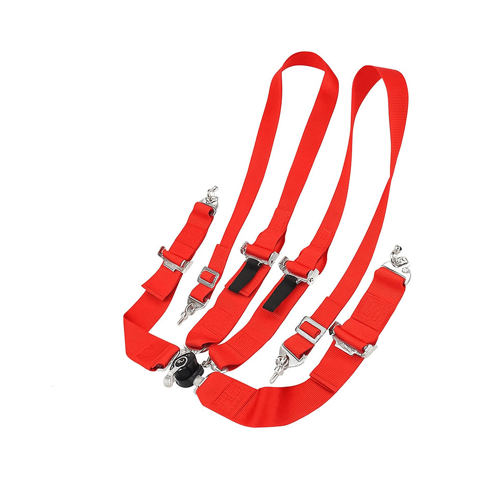Airmaxx 4-Point Racing Harness – Red Nylon with Quick Release