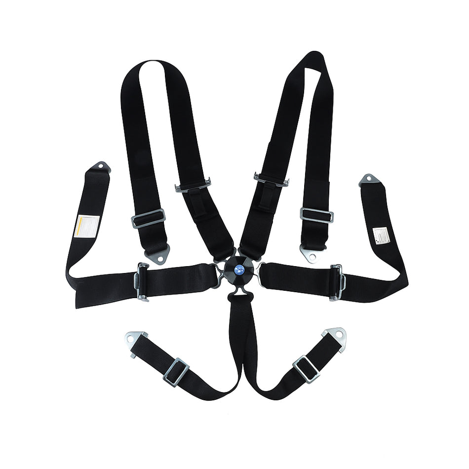 GripCraft 6-Point Racing Harness – Black Competition Grade