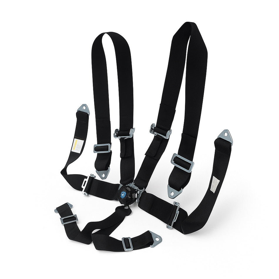 GripCraft 6-Point Racing Harness – Black Competition Grade