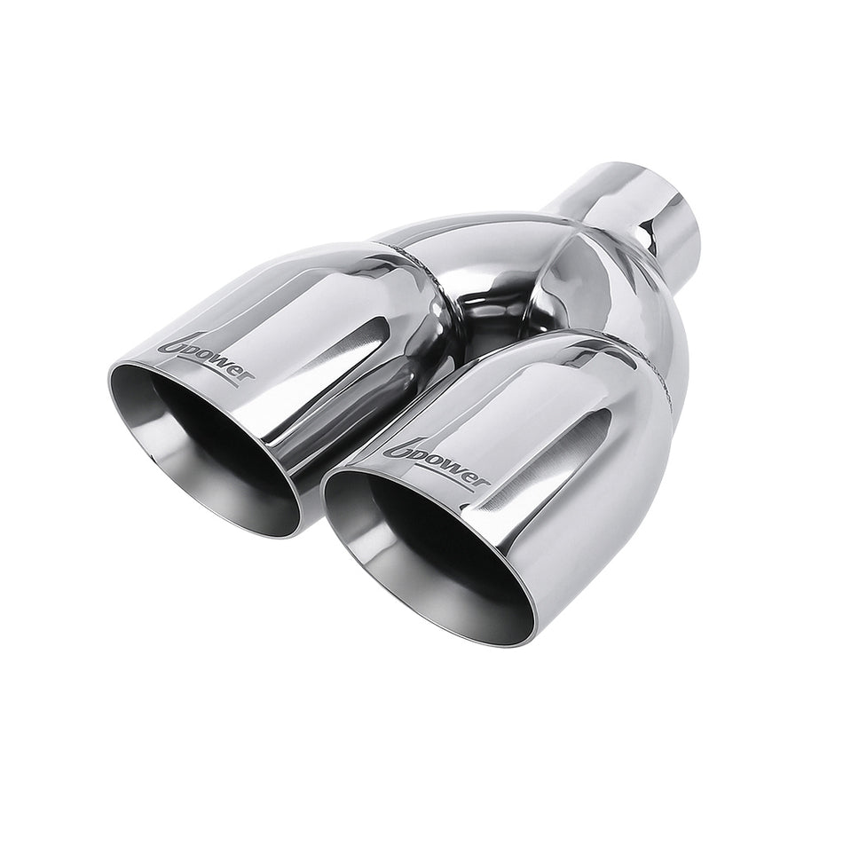 TorqueLab Dual Round Exhaust Tip – 63mm Inlet, Polished Stainless Steel