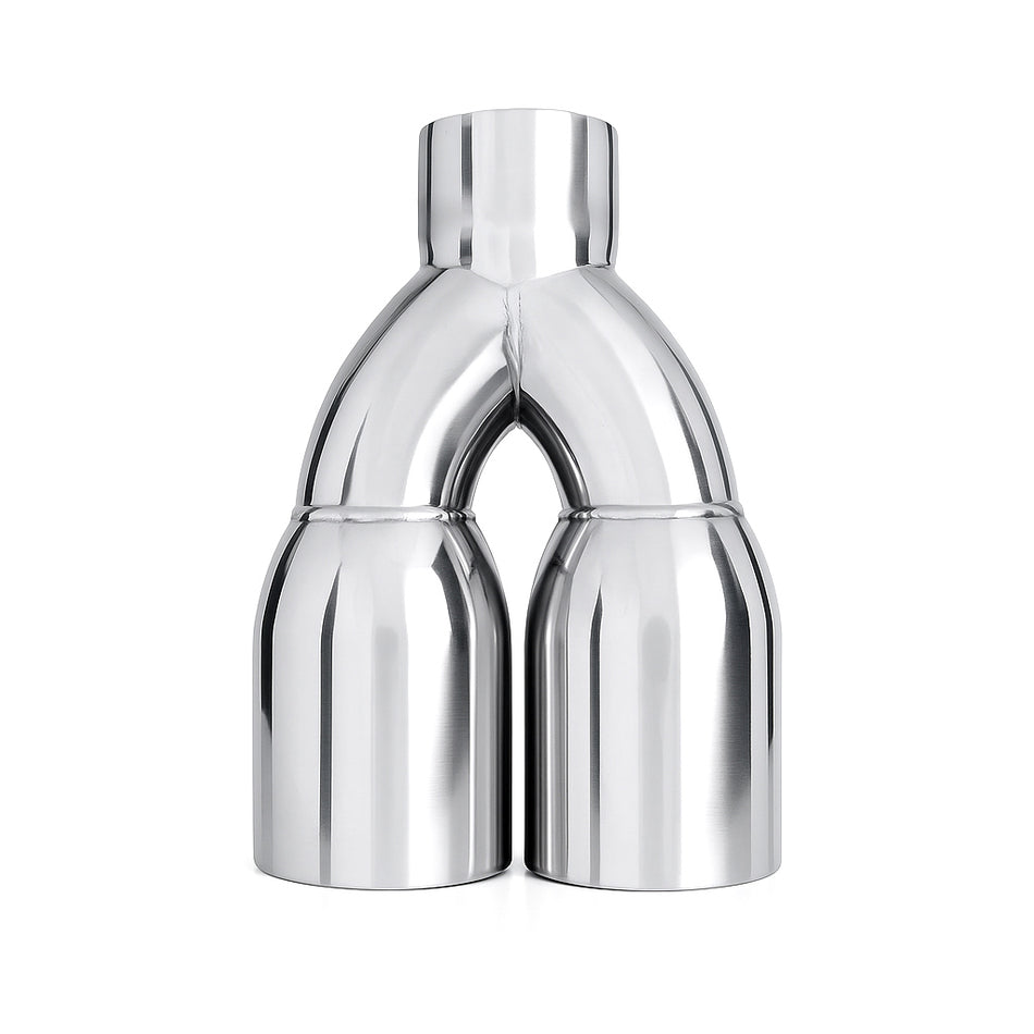 TorqueLab Dual Round Exhaust Tip – 63mm Inlet, Polished Stainless Steel