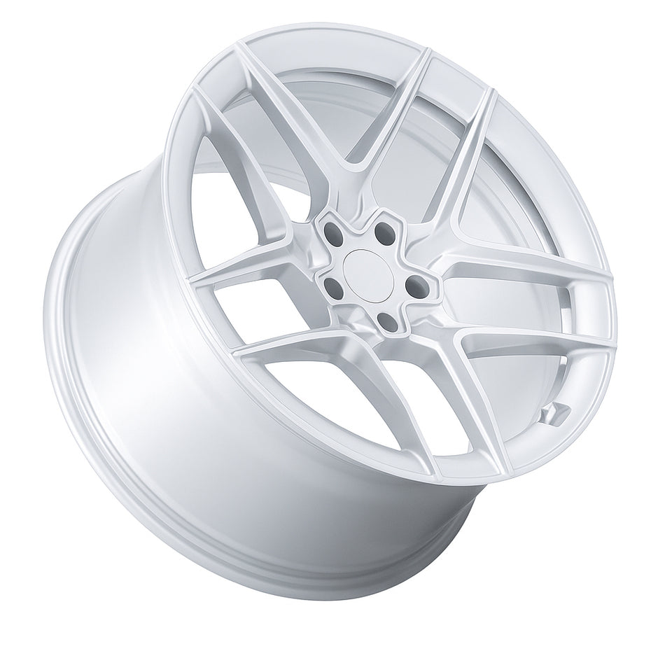 ExoRace XR10 Split-Spoke – 20x10 ET40 5x114.3 – Gloss Silver